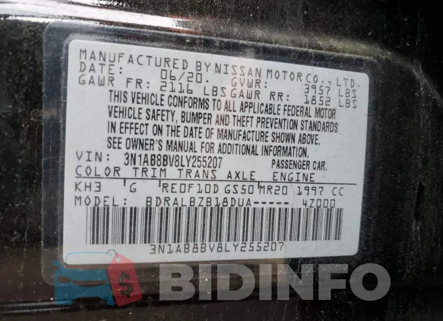 3N1AB8BV8LY255207 Photo# 12