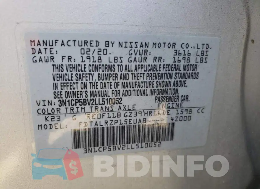 3N1CP5BV2LL510052 Photo# 12