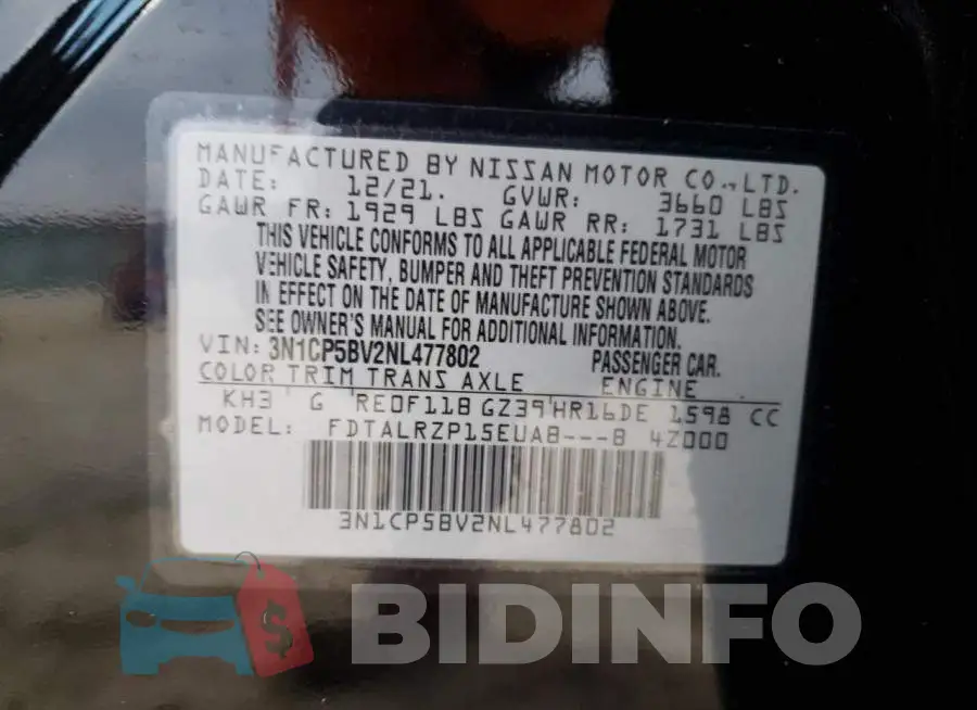 3N1CP5BV2NL477802 Photo# 13