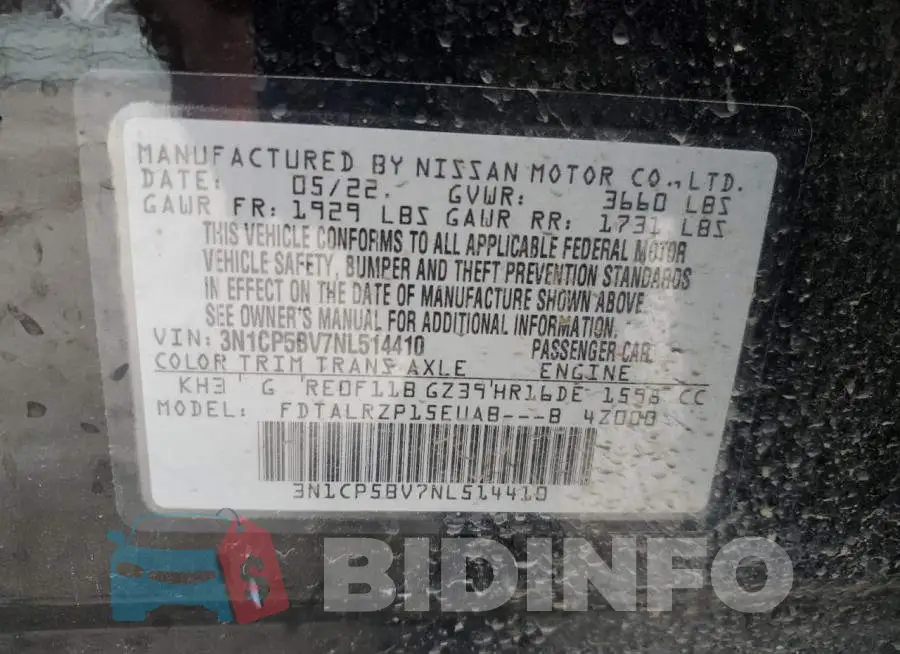 3N1CP5BV7NL514410 Photo# 12