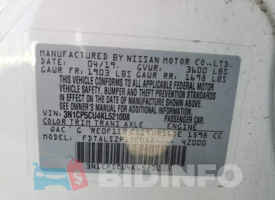 3N1CP5CU4KL521008 Photo# 12