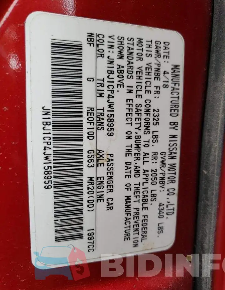 JN1BJ1CP4JW158959 Photo# 14