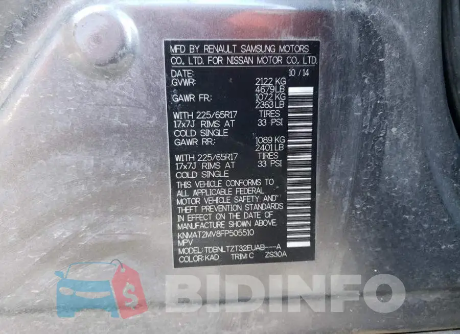 KNMAT2MV8FP505510 Photo# 12