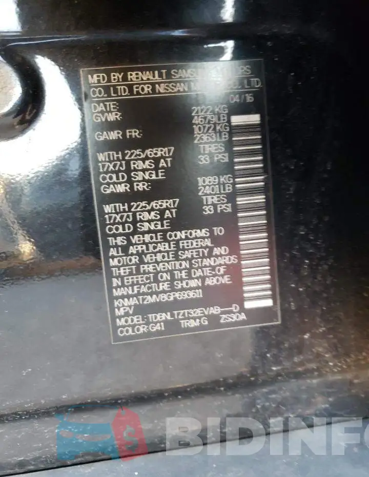KNMAT2MV8GP693611 Photo# 12
