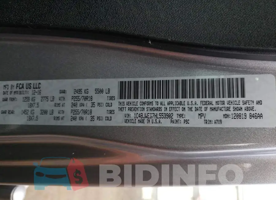 1C4BJWEG7HL553902 Photo# 13