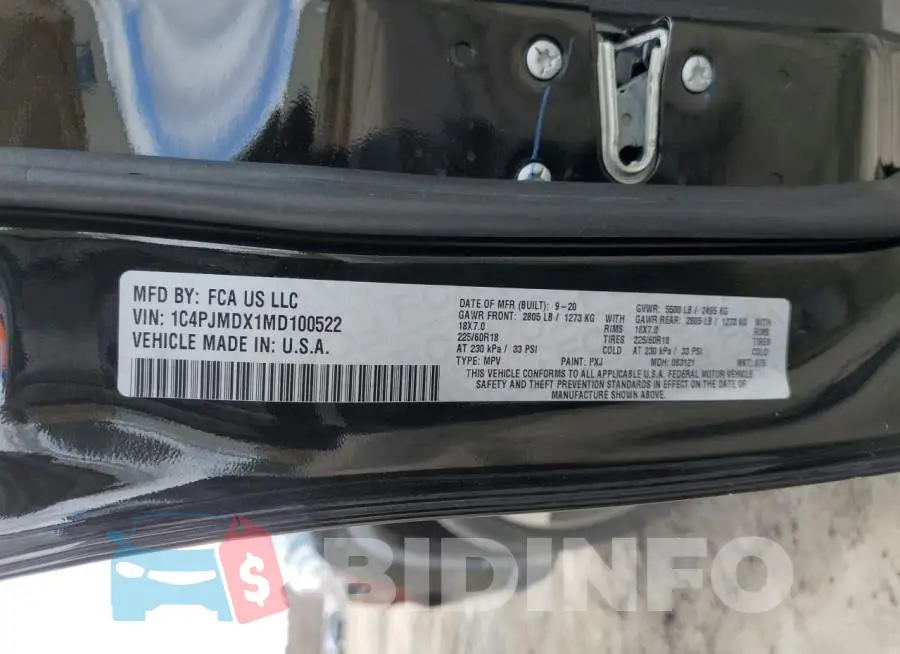 1C4PJMDX1MD100522 Photo# 12