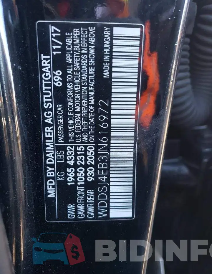WDDSJ4EB3JN616972 Photo# 12