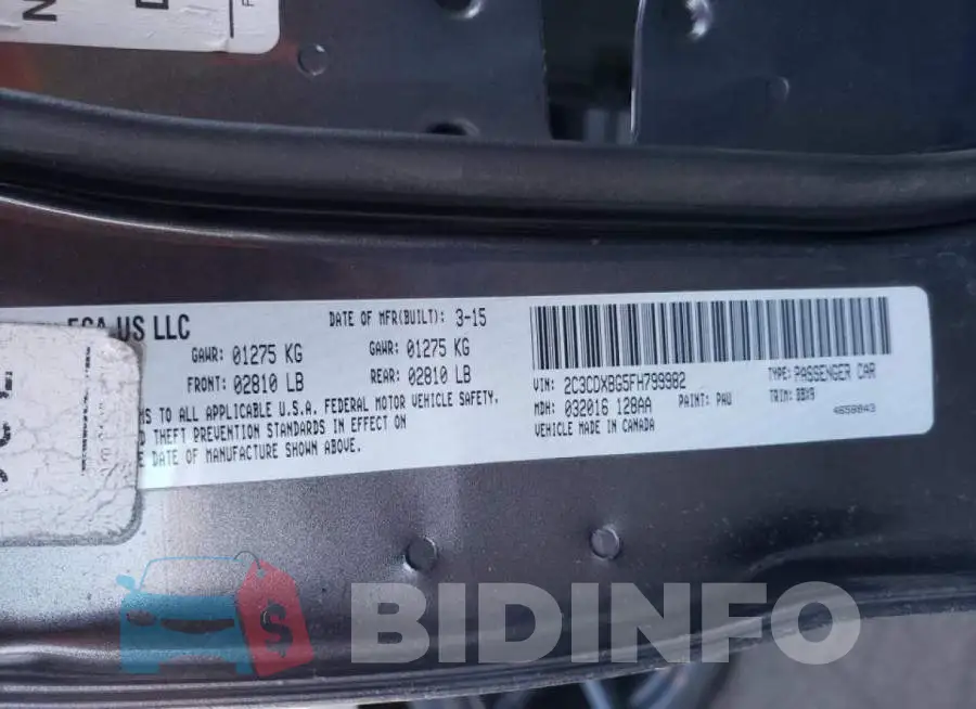 2C3CDXBG5FH799982 Photo# 12