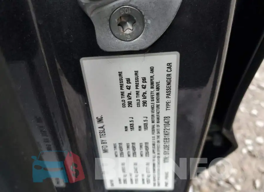 5YJ3E1EB1KF210478 Photo# 12