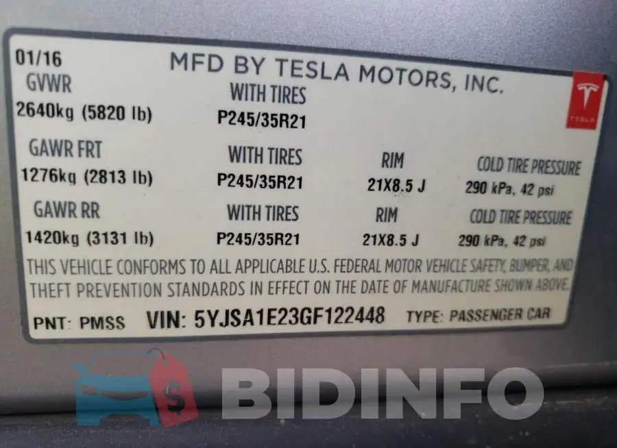 5YJSA1E23GF122448 Photo# 12