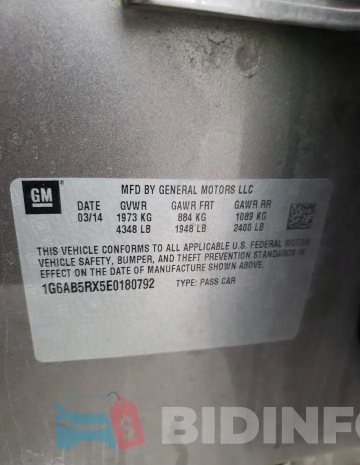 1G6AB5RX5E0180792 Photo# 12