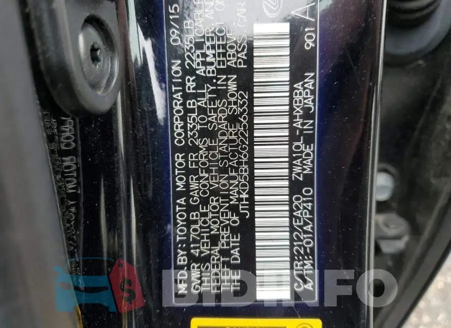JTHKD5BH6G2256332 Photo# 13