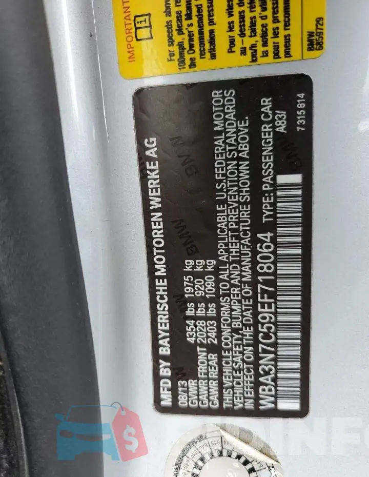 WBA3N7C59EF718064 Photo# 12
