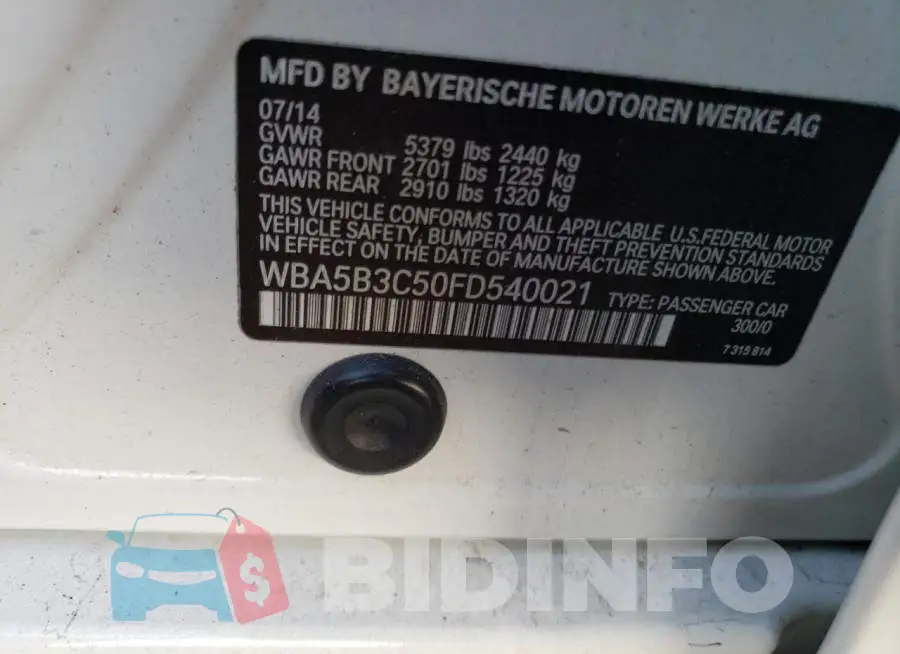 WBA5B3C50FD540021 Photo# 12
