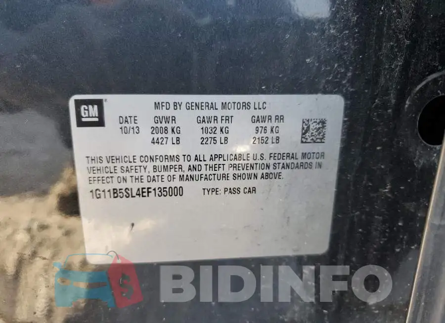 1G11B5SL4EF135000 Photo# 13
