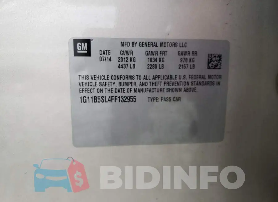 1G11B5SL4FF132955 Photo# 12