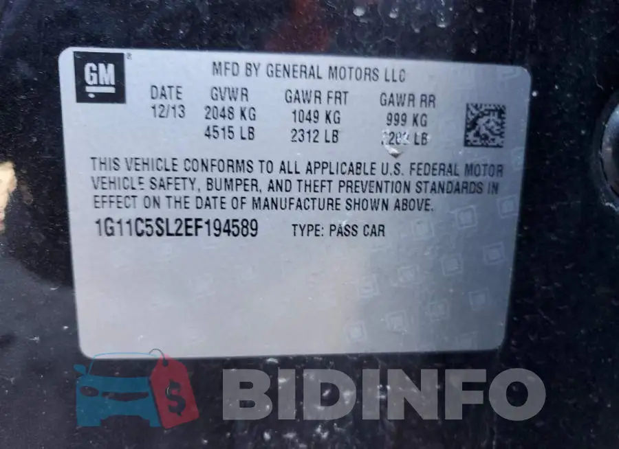 1G11C5SL2EF194589 Photo# 12