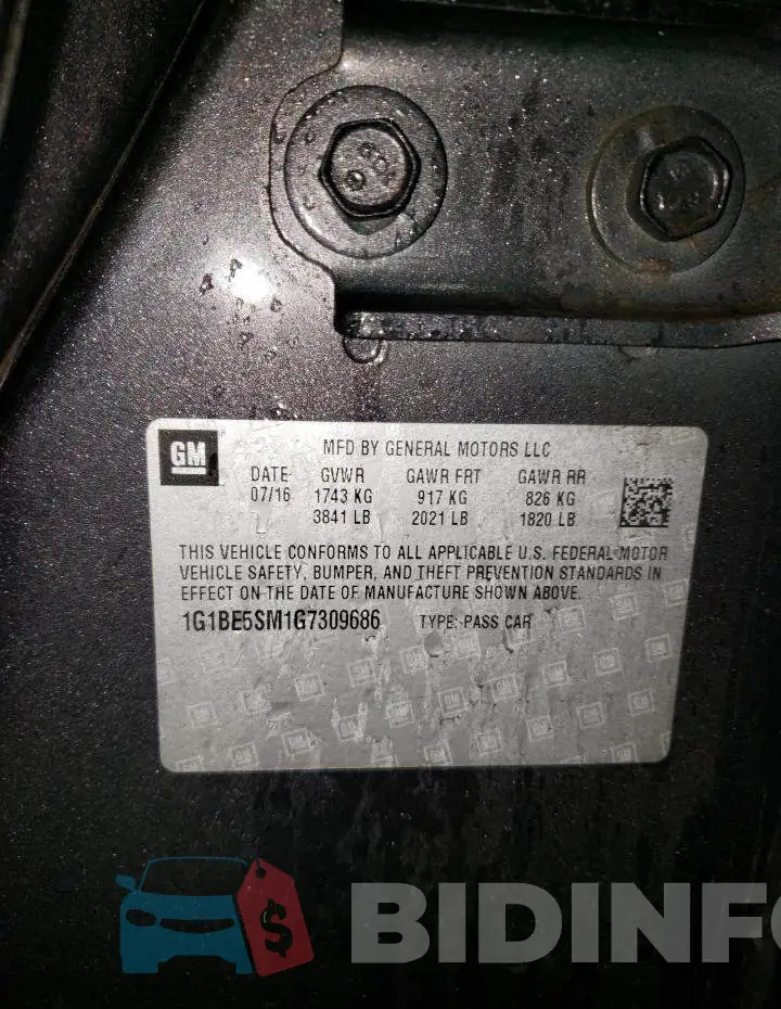 1G1BE5SM1G7309686 Photo# 12