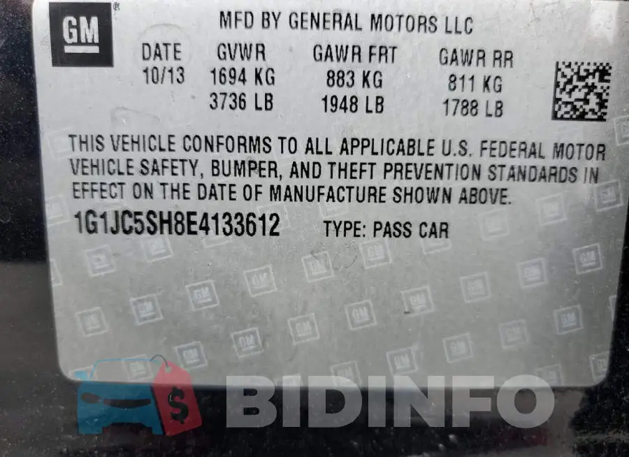 1G1JC5SH8E4133612 Photo# 12
