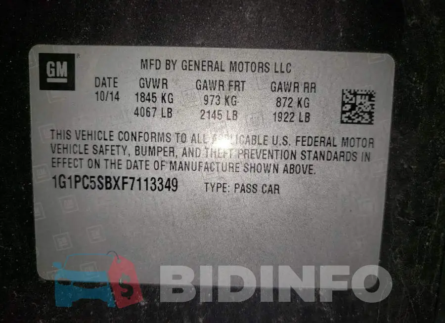 1G1PC5SBXF7113349 Photo# 13