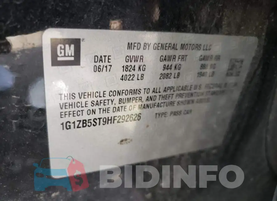 1G1ZB5ST9HF292626 Photo# 12