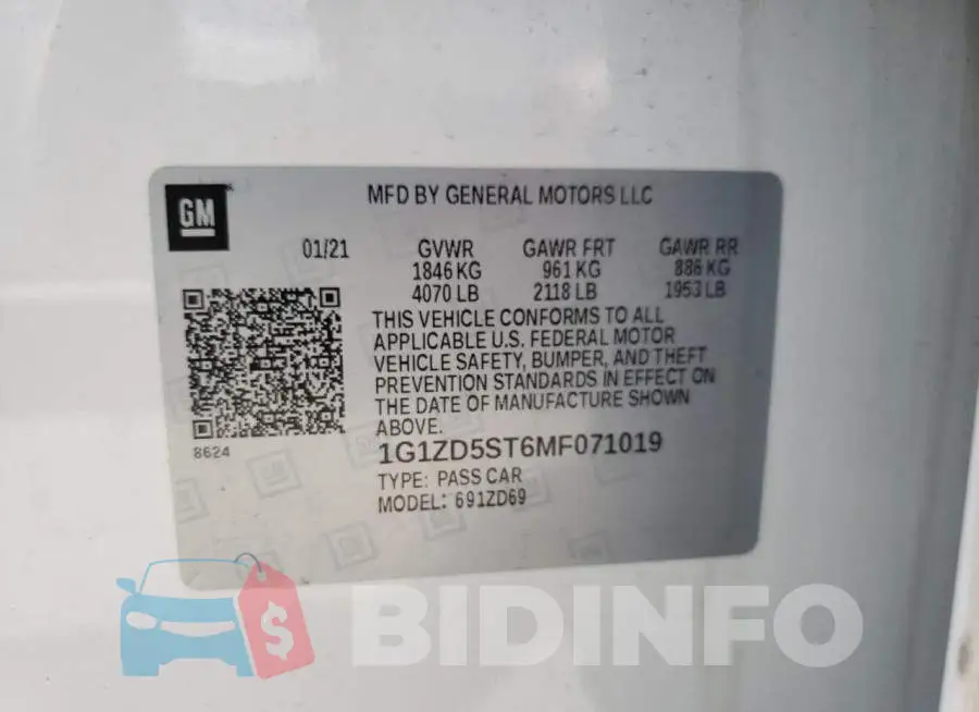 1G1ZD5ST6MF071019 Photo# 13