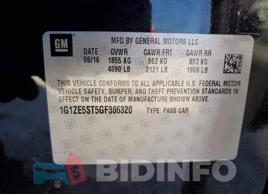 1G1ZE5ST5GF306320 Photo# 13