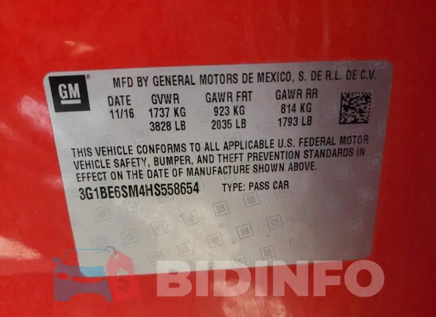 3G1BE6SM4HS558654 Photo# 13
