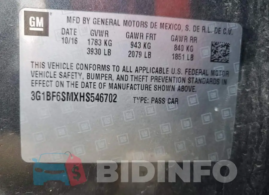 3G1BF6SMXHS546702 Photo# 12