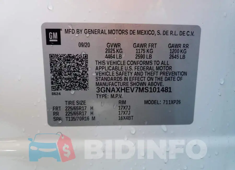 3GNAXHEV7MS101481 Photo# 14