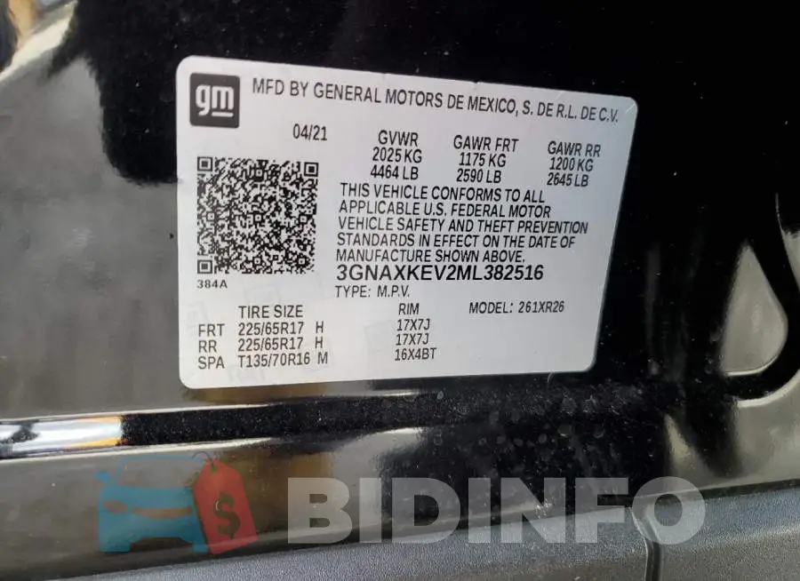 3GNAXKEV2ML382516 Photo# 12