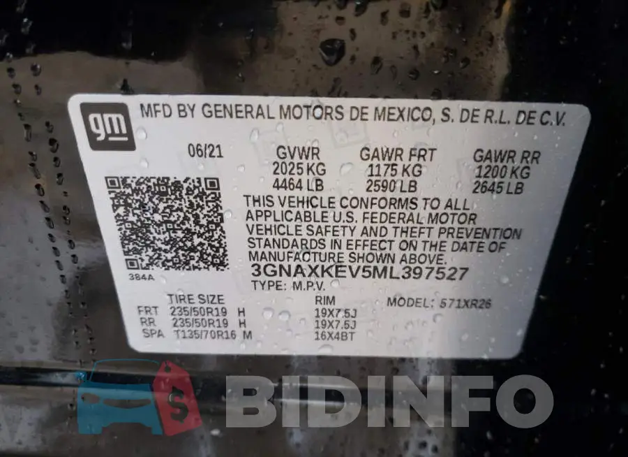 3GNAXKEV5ML397527 Photo# 13