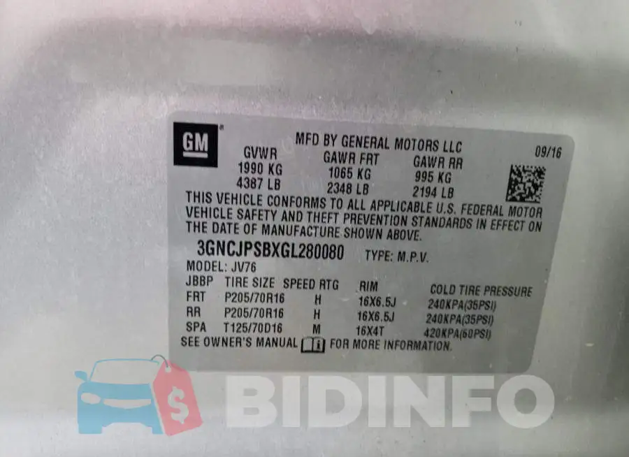 3GNCJPSBXGL280080 Photo# 13