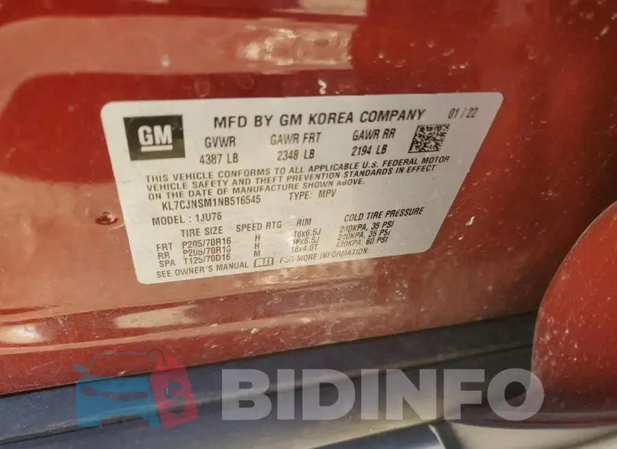 KL7CJNSM1NB516545 Photo# 13