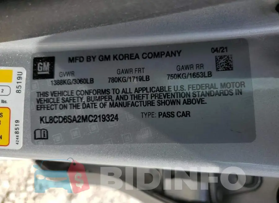 KL8CD6SA2MC219324 Photo# 12
