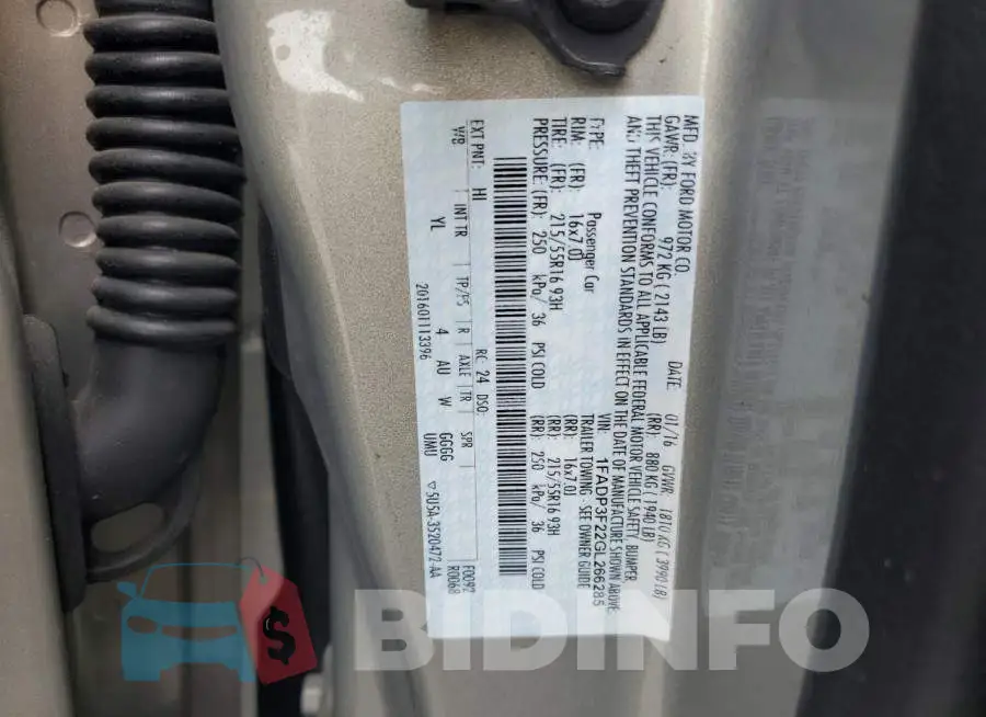 1FADP3F22GL266285 Photo# 12