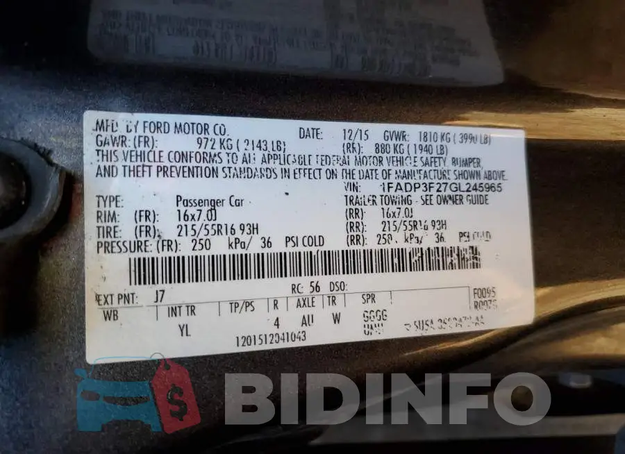 1FADP3F27GL245965 Photo# 12