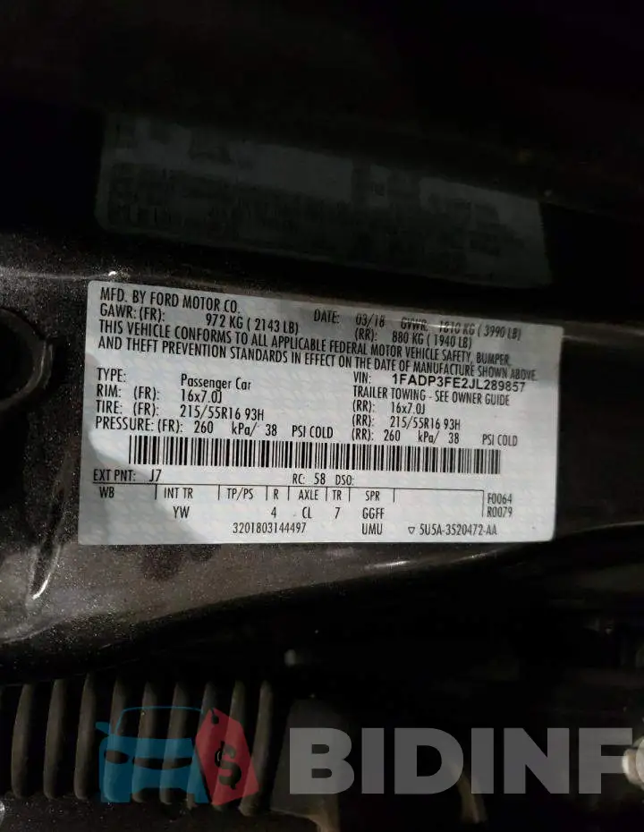 1FADP3FE2JL289857 Photo# 12