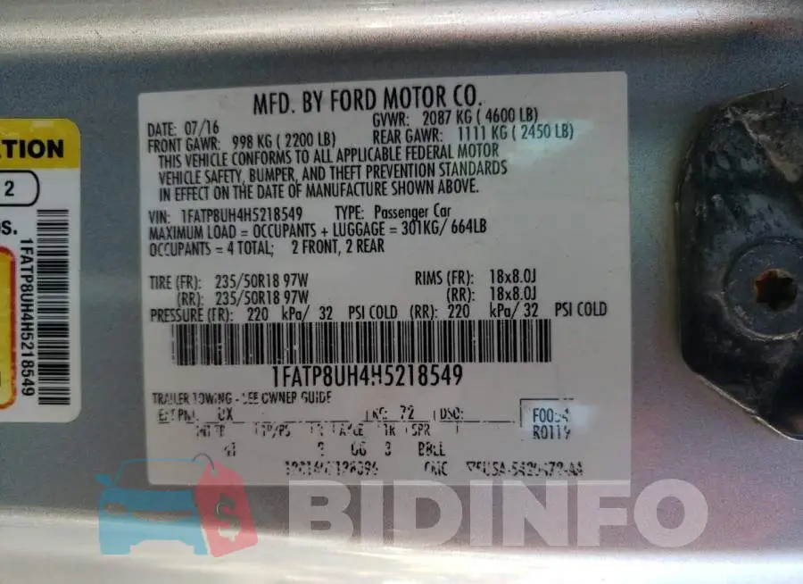 1FATP8UH4H5218549 Photo# 13