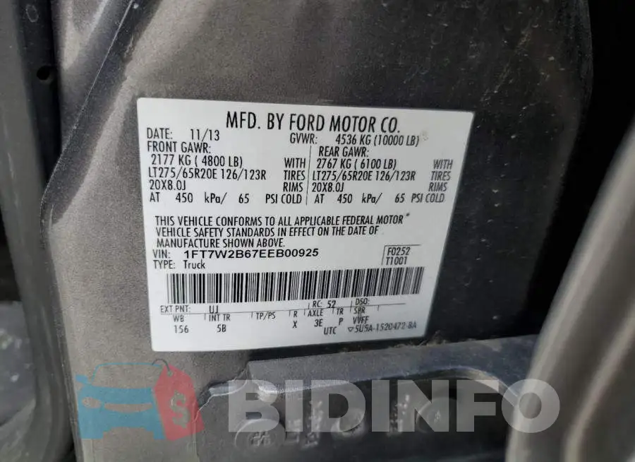 1FT7W2B67EEB00925 Photo# 12