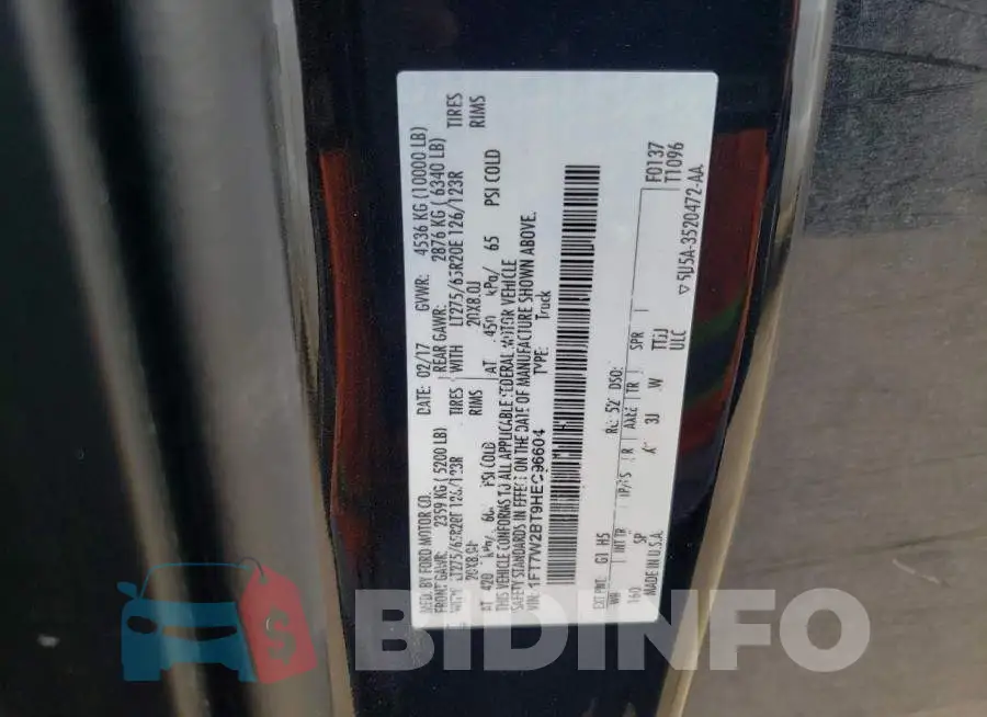 1FT7W2BT9HEC96604 Photo# 12
