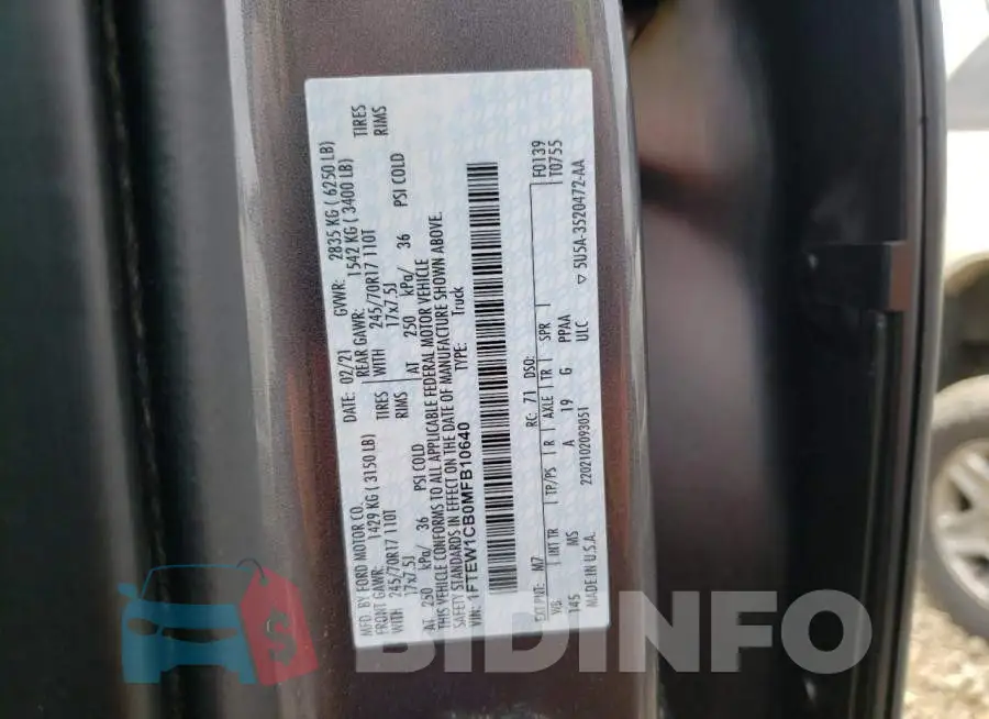 1FTEW1CB0MFB10640 Photo# 13