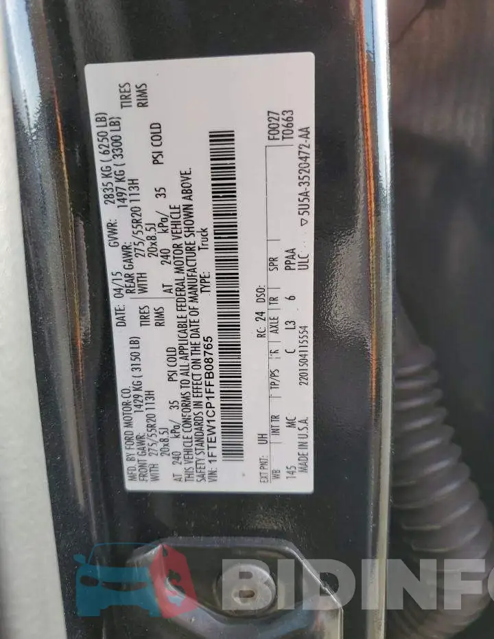 1FTEW1CP1FFB08765 Photo# 12