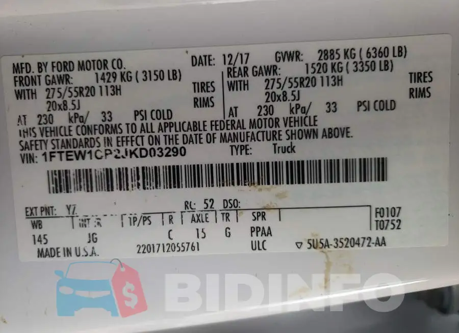 1FTEW1CP2JKD03290 Photo# 12