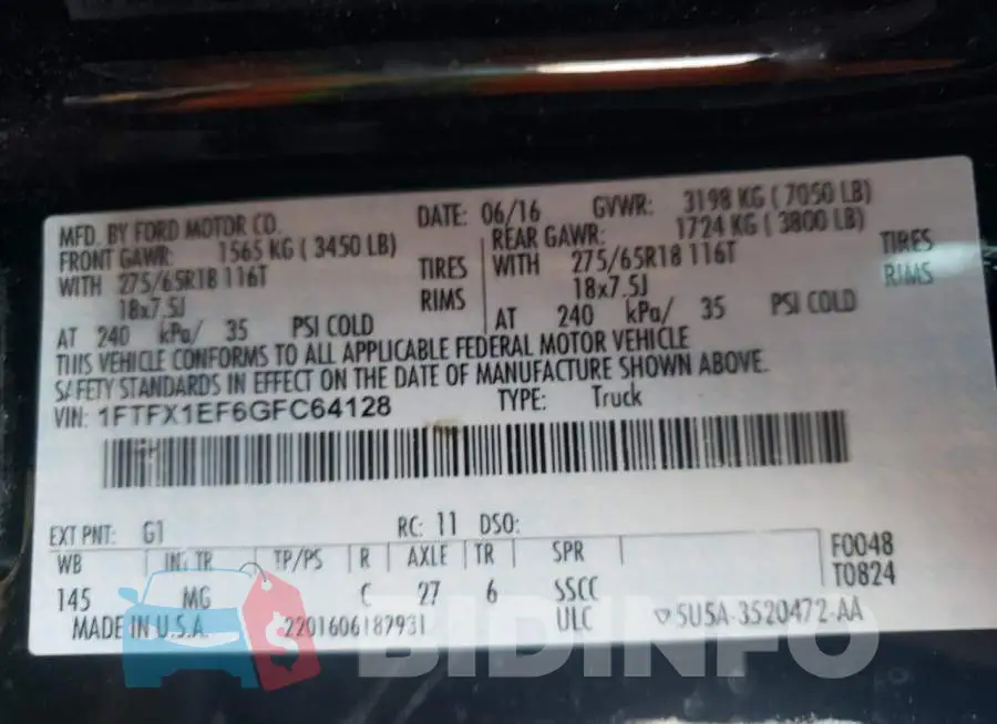 1FTFX1EF6GFC64128 Photo# 12