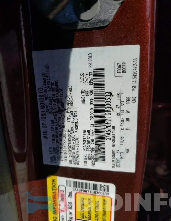 3FA6P0H71GR300539 Photo# 12