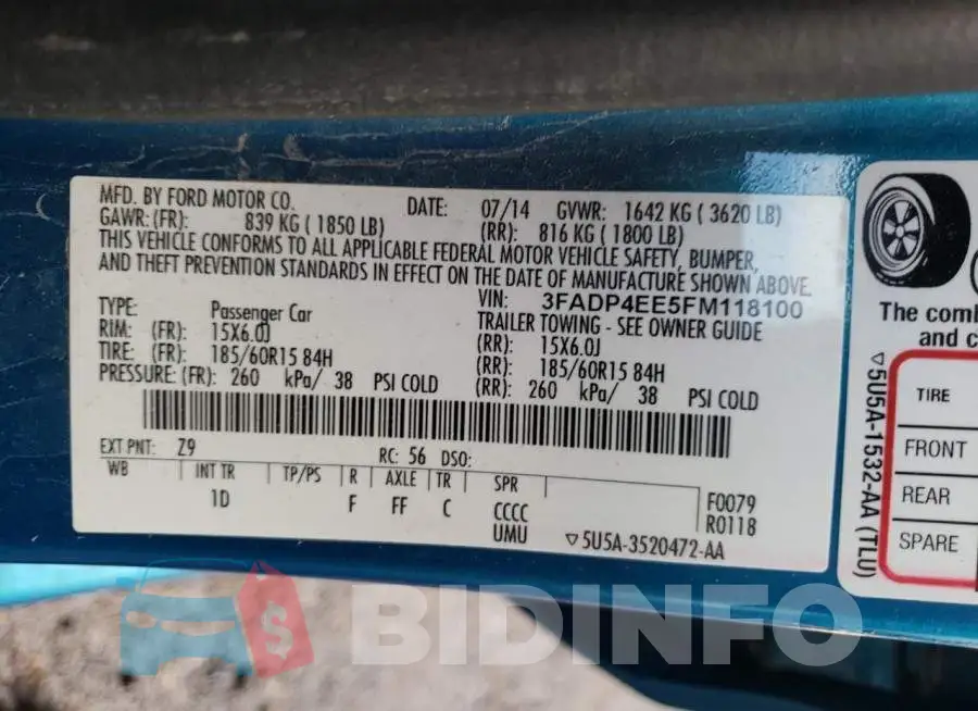 3FADP4EE5FM118100 Photo# 12