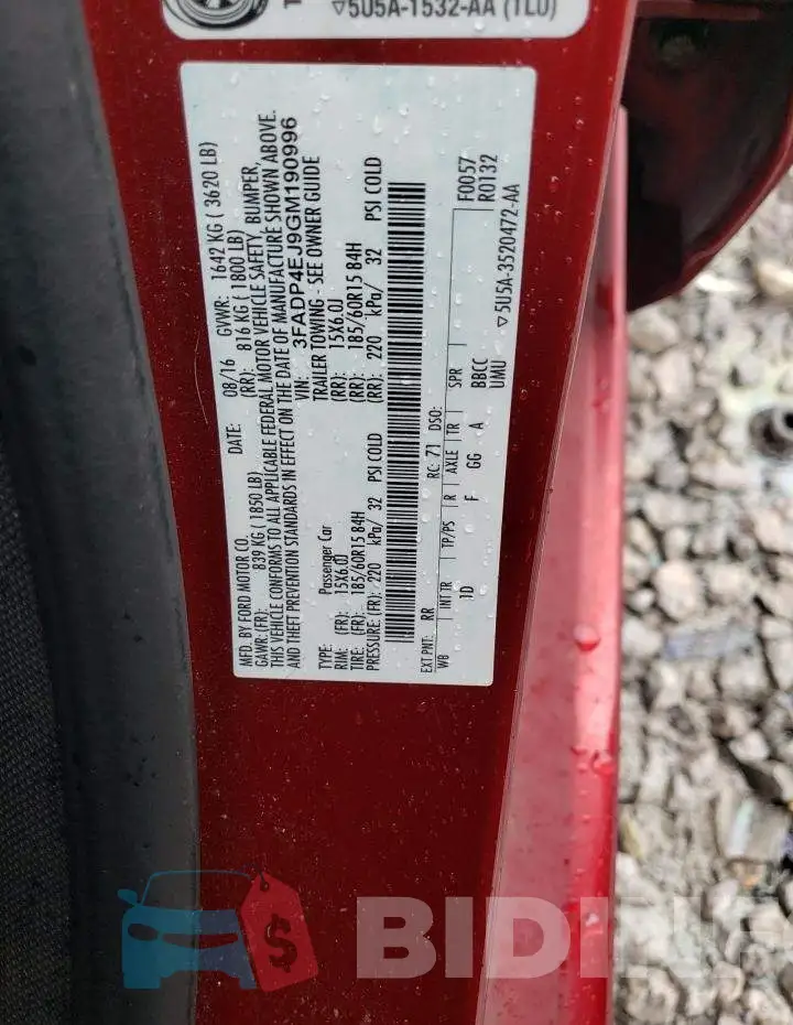 3FADP4EJ9GM190996 Photo# 12