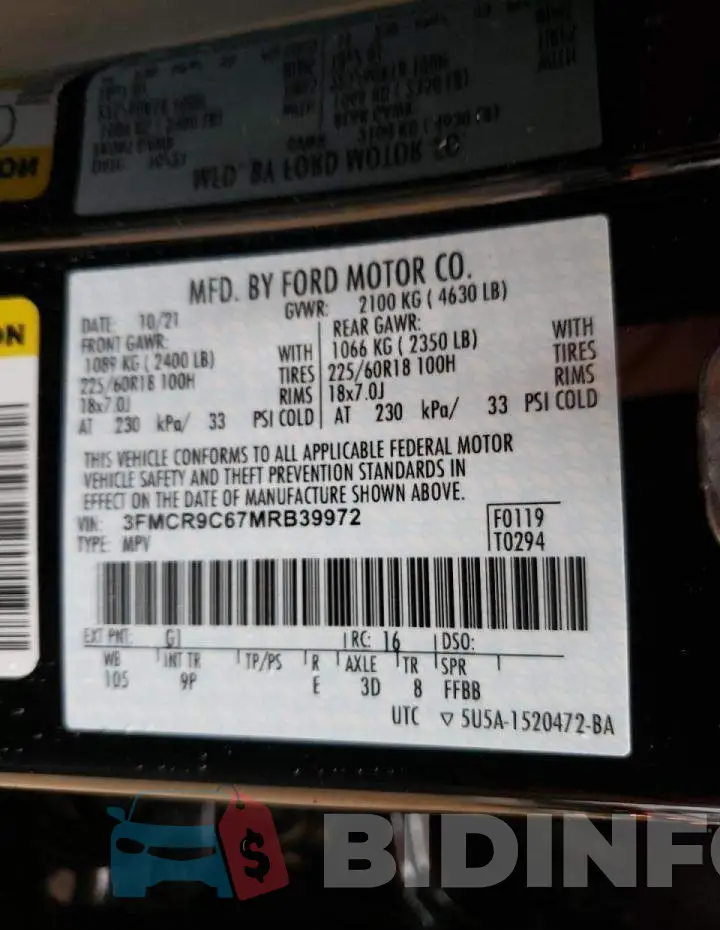 3FMCR9C67MRB39972 Photo# 13