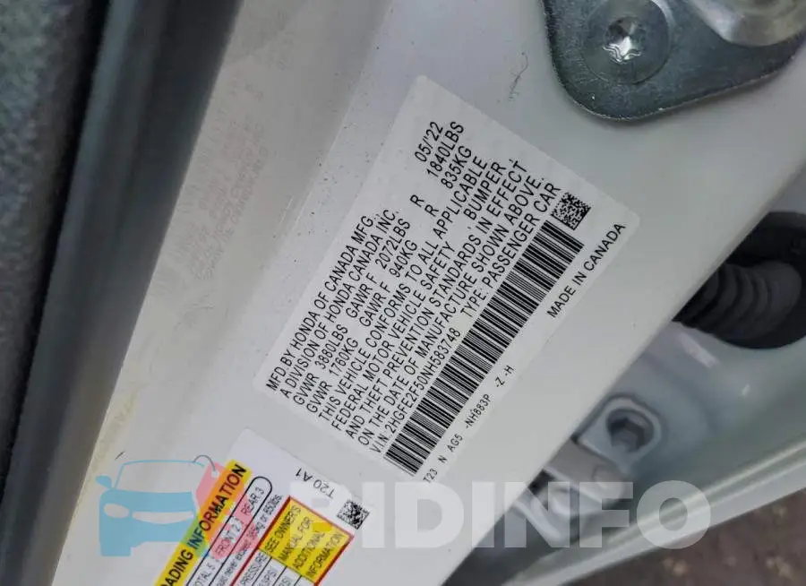2HGFE2F50NH583748 Photo# 12